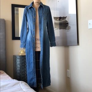 Long Denim button down shirt / dress